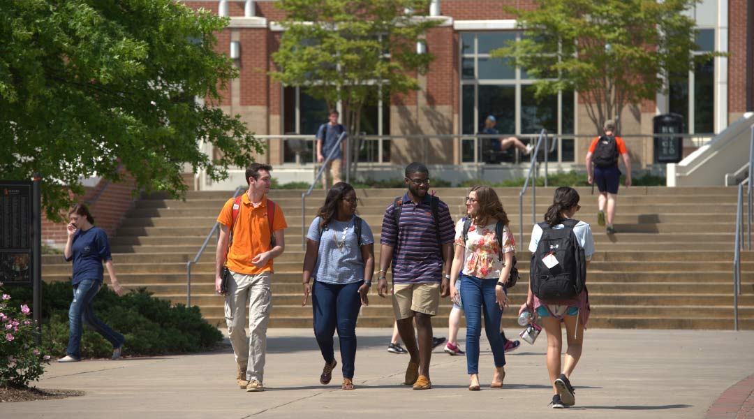 students walking on campus at Auburn University