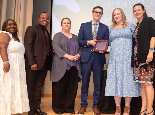 The Office of Inclusion and Diversity presented Student Counseling & Psychological Services with the LGBTQ Advocate Award